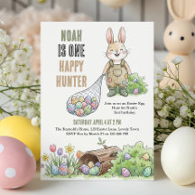 Cumpleaños temático de Pascua de un cazador feliz