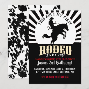 Invitación Cumpleaños Temático de Rodeo Número Dos