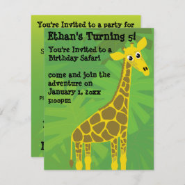 Invitación cumpleaños temático de Safari