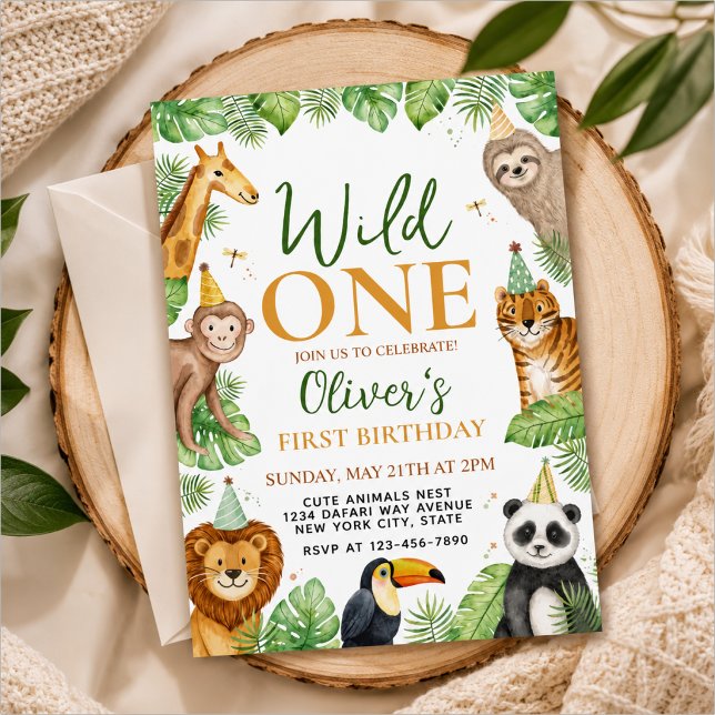 Invitación Cumpleaños temático de safari primero (Subido por el creador)