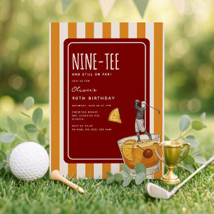 Invitación Cumpleaños Temático de Whisky Golf 90