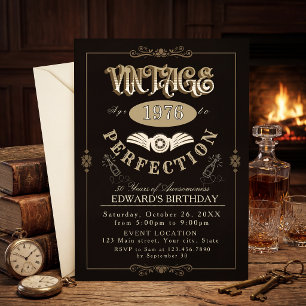 Invitación Cumpleaños temático de whisky vintage para cualqui