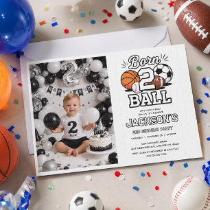 Invitación Cumpleaños Temático Deporte Nacido Para Jugar Niño