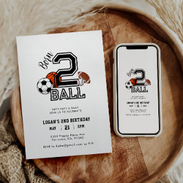 Invitación Cumpleaños Temático Deporte Niño Cumple 2 Años