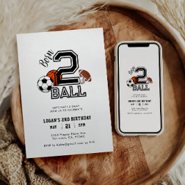 Invitación Cumpleaños Temático Deportivo Born 2 Ball Niño 2 a