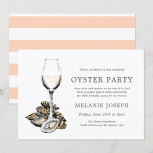 Invitación Cumpleaños Temático Oyster Pearl   Bandas De Engra