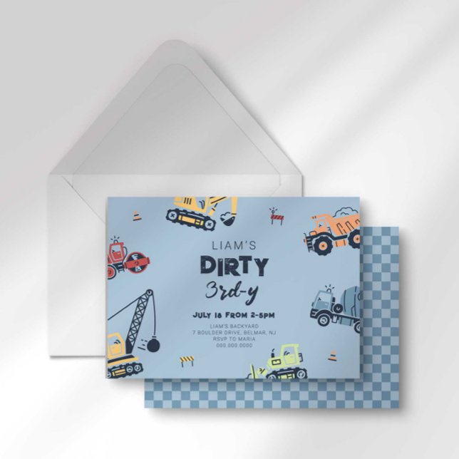 Invitación Cumpleaños tercero sucio del camión de construcció (Subido por el creador)