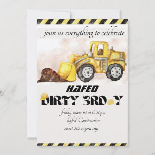 Invitación Cumpleaños tercero sucio personalizado