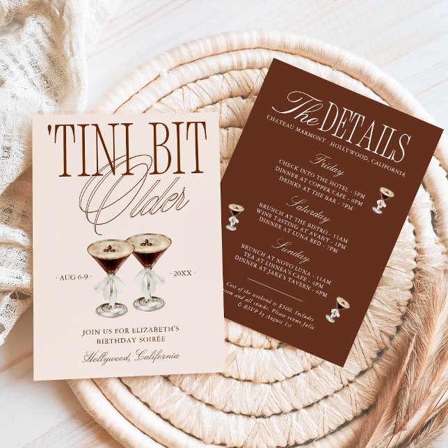 Invitación Cumpleaños 'Tini Bit Older Espresso Martini (Subido por el creador)