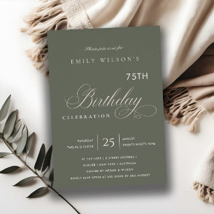 INVITACIÓN CUMPLEAÑOS TIPOGRAFÍA GRIS SIMPLE DE CUALQUIER EDA