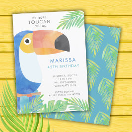 INVITACIÓN CUMPLEAÑOS TOUCAN DE WATERCOLOR