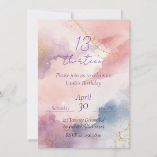 Invitación Cumpleaños Trece-Sueño Adolescente
