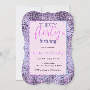 Invitación Cumpleaños treinta, coqueto y próspero