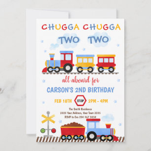 Invitación Cumpleaños Tren Chugga Chugga Dos Dos T