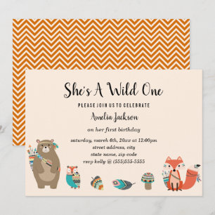 Invitación Cumpleaños Tribal Animal Dulce Ella Es Una Salvaje