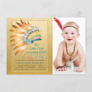 Invitación Cumpleaños Tribal Boho de Niños