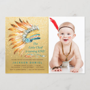 Invitación Cumpleaños Tribal Boho de Niños
