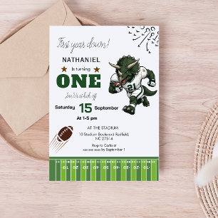 Invitación Cumpleaños Triceratops fútbol americano