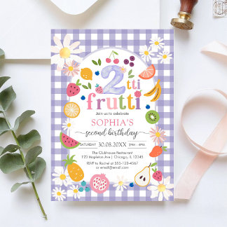 Invitación Cumpleaños tropical de frutas Two-tti Frutti Twott