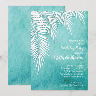 Invitación Cumpleaños Tropical del Árbol de Palma