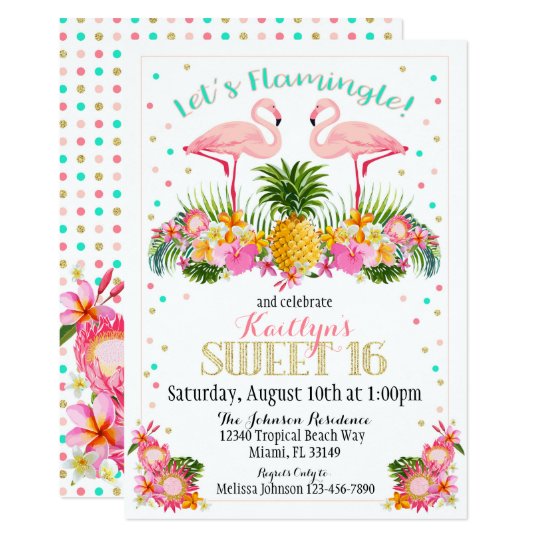 Invitación Cumpleaños tropical del dulce dieciséis de la piña Zazzle.es