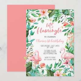 Invitación Cumpleaños tropical flamingle de flamenco