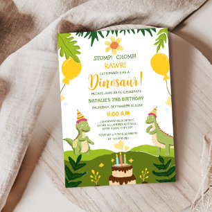 Invitación cumpleaños único y lindo de los niños de los dinos