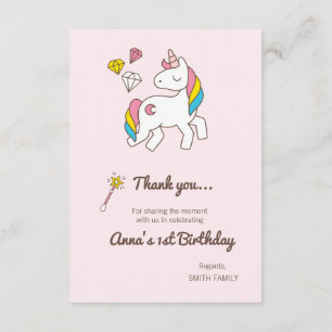 Invitación Cumpleaños. Unicornio lindo con varita y diamantes