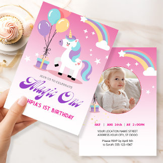 Invitación Cumpleaños Unicornio Mágico