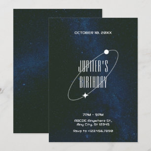 Invitación Cumpleaños Universo Noche Estrellada Espacio