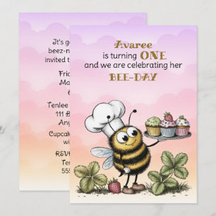 Invitación Cumpleaños uno de la pequeña abeja