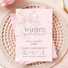 Invitación Cumpleaños Uno Invierno Onederland Lazo