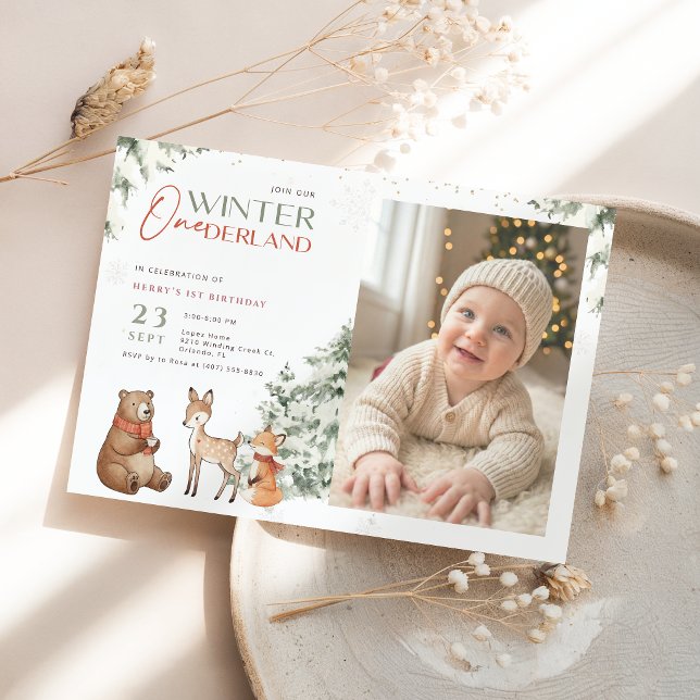 Invitación Cumpleaños Uno Invierno Onederland Niño (Subido por el creador)