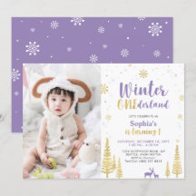 Invitación Cumpleaños Uno Onederland de Invierno,