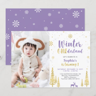 Invitación Cumpleaños Uno Onederland de Invierno, 
