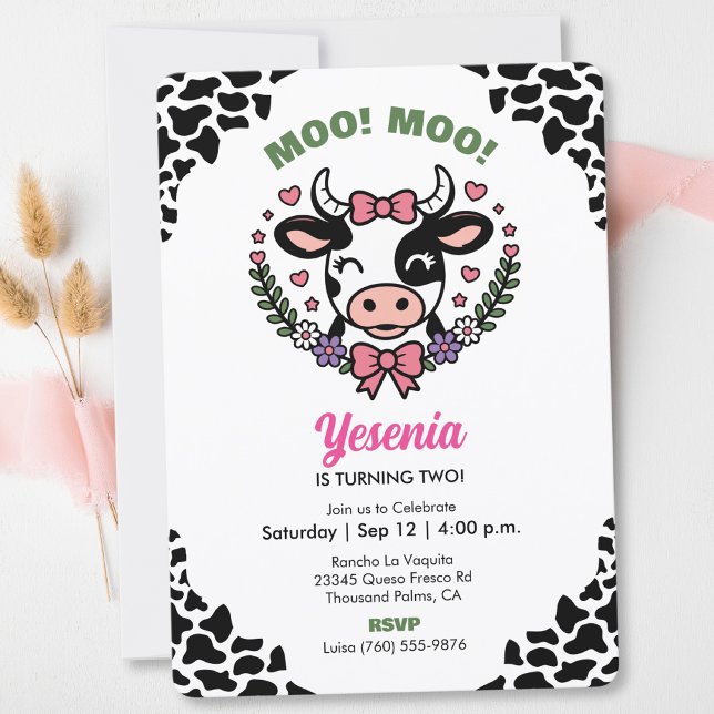 Invitación Cumpleaños Vaca Animales de Granja Fies (Subido por el creador)