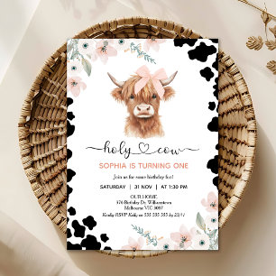 Invitación Cumpleaños Vaca Sagrada Vaca de las Tierras Altas