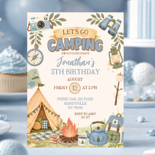 Invitación Cumpleaños Vamos de Camping