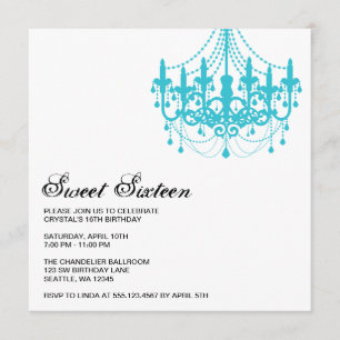Invitación Cumpleaños verde azulado moderno del dulce