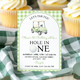 Invitación Cumpleaños Verde de Golf Hole in One para el Prime