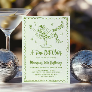 Invitación Cumpleaños Verde Un Poco Más Viejo con Fantasía