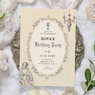 Invitación Cumpleaños victoriano vintage