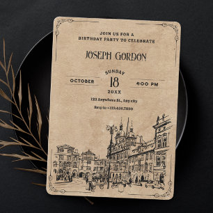 Invitación Cumpleaños vintage