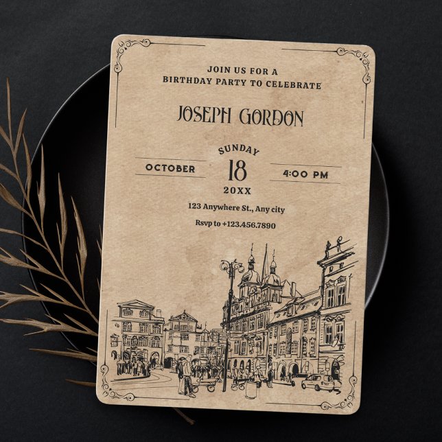 Invitación Cumpleaños vintage (Subido por el creador)