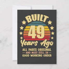 Invitación Cumpleaños Vintage 49 Años Construido Hace 49 Años