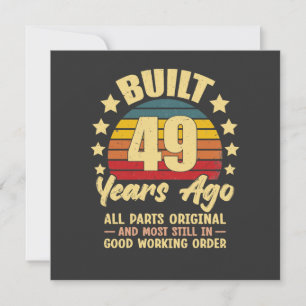 Invitación Cumpleaños Vintage 49 Construido Hace 49 Años Dive