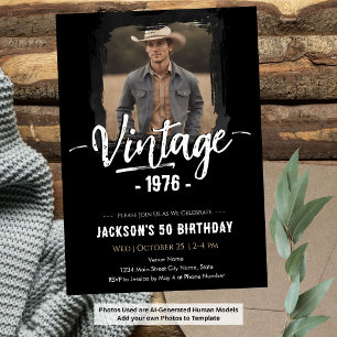 Invitación Cumpleaños Vintage 50