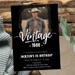 Invitación Cumpleaños Vintage 60<br><div class="desc">Plantilla de cumpleaños para adulto de cualquier edad con una foto. Disponible como descarga digital imprimible.</div>