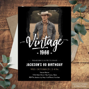 Invitación Cumpleaños Vintage 60