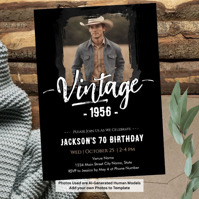 Invitación Cumpleaños Vintage 70 (Subido por el creador)